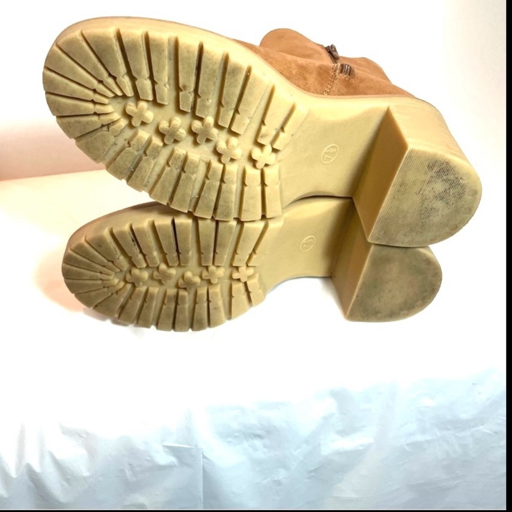 Universal Thread Tan/Camel Stack Heel Lace Up Ank… - image 7